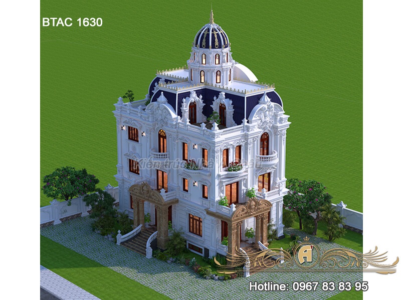 Chiêm ngưỡng biệt thự cổ điển 3 tầng đẹp ở Bình Dương- BTAC 1630