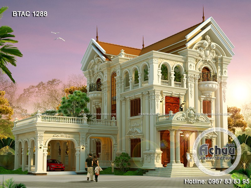 Mẫu biệt thự cổ điển – Mẫu biệt thự ở Nha Trang – BTAC 1288
