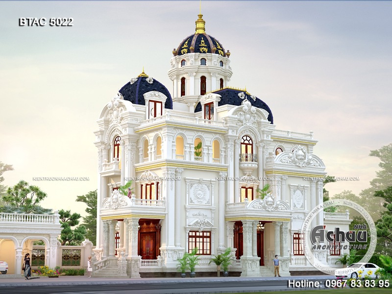 Biệt thự 3 tầng kiểu Pháp đẹp lộng lẫy ở Hưng Yên – BTAC 1701