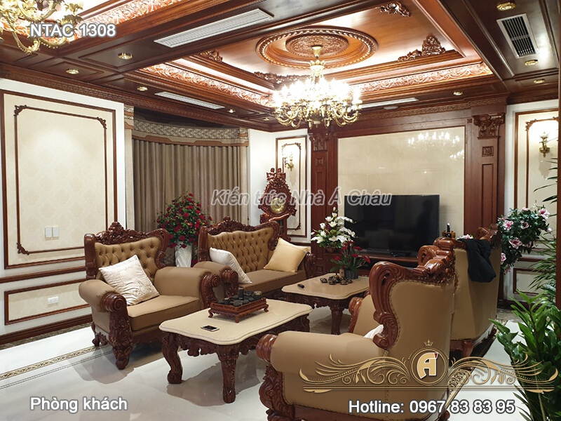 Hình ảnh thực tế mẫu thiết kế nội thất phòng khách 1308 ở Thái Nguyên