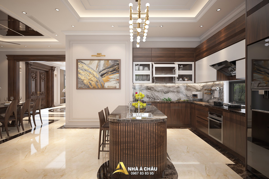 noi that phong bep biet thu tan co dien nac 4015