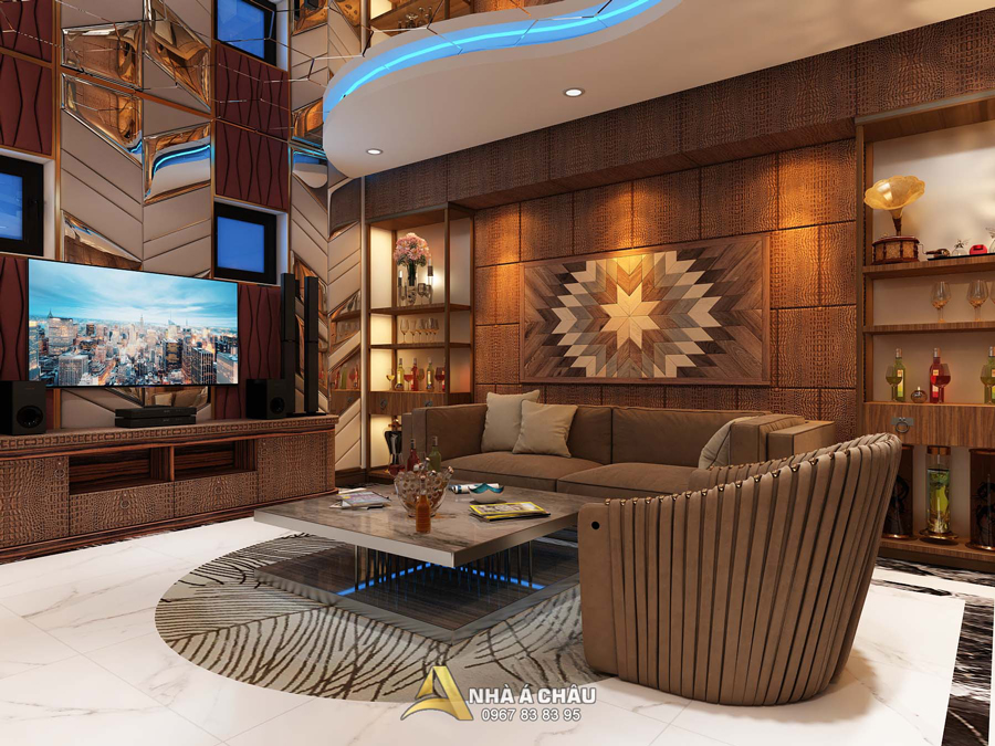 noi that phong karaoke biet thu tan co dien nac 4015 2