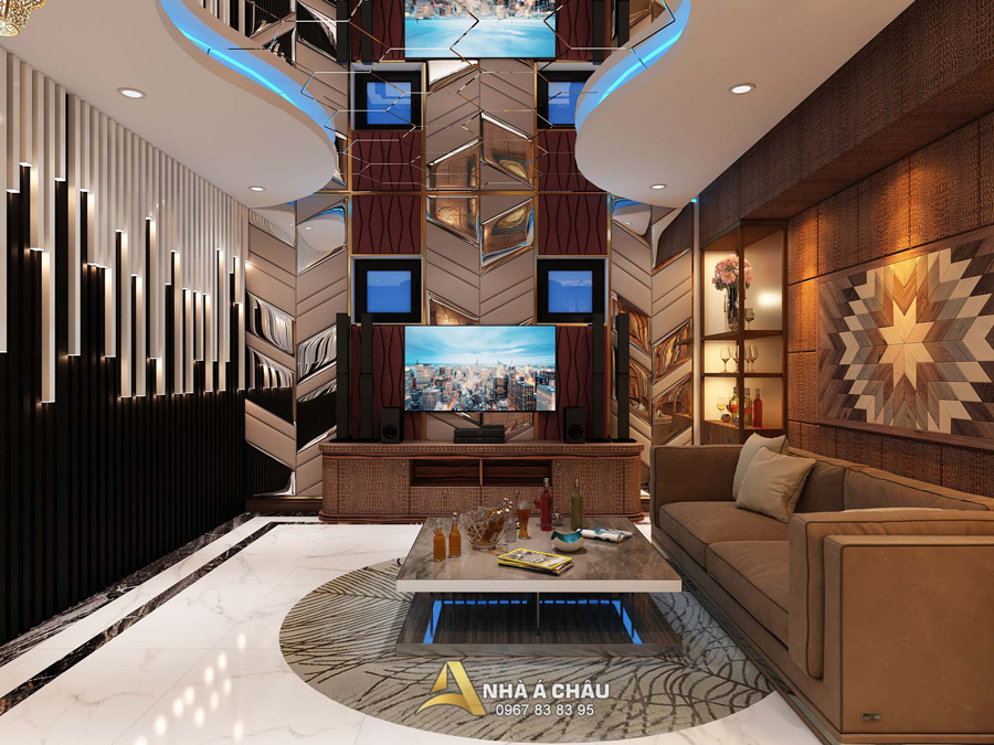 noi that phong karaoke biet thu tan co dien nac 4015