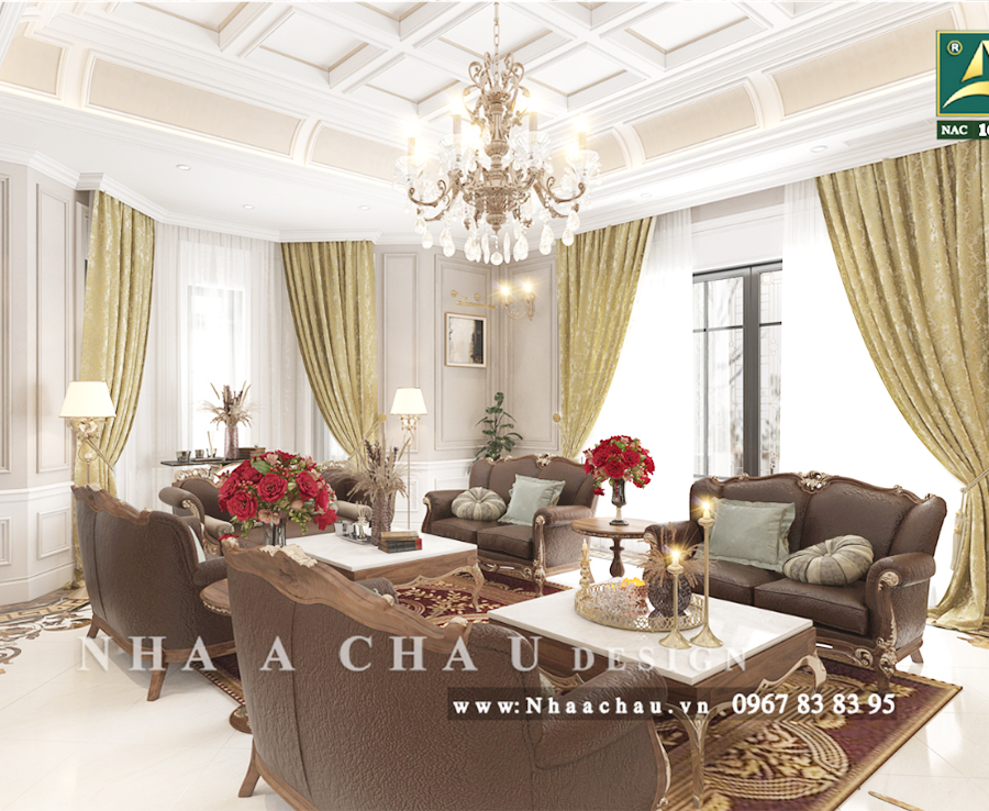 noi that phong khach biet thu tan co dien bac giang nac1615