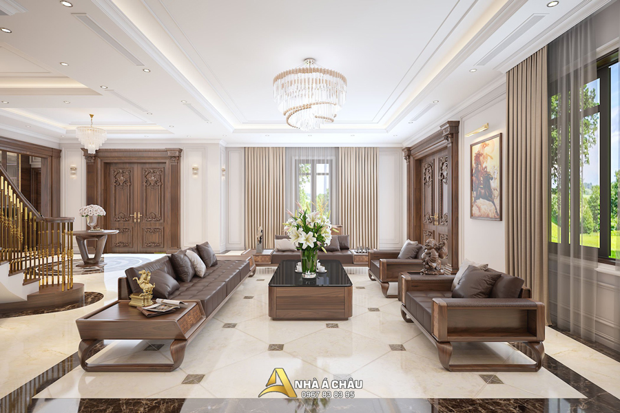 noi that phong khach biet thu tan co dien ha noi du an nac4015 3