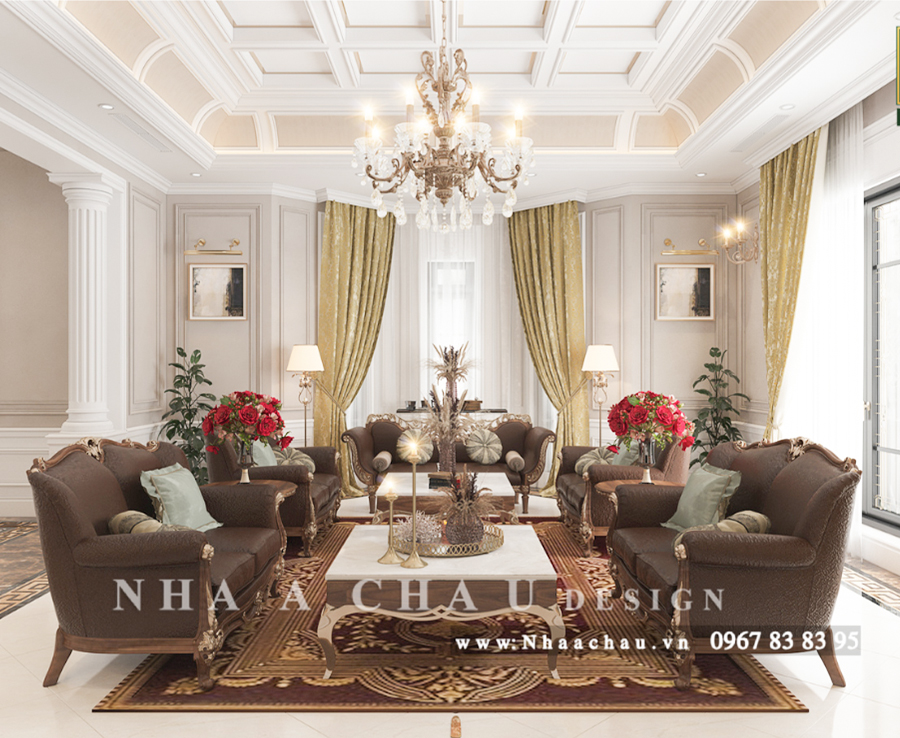 Thiết kế nội thất phòng khách sang trọng tại Bắc Giang - công trình NAC1615