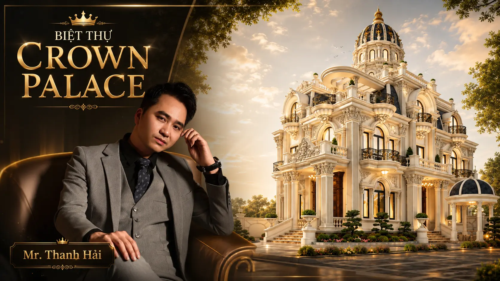 Biệt thự lâu đài Crown Palace tân cổ điển mái vòm